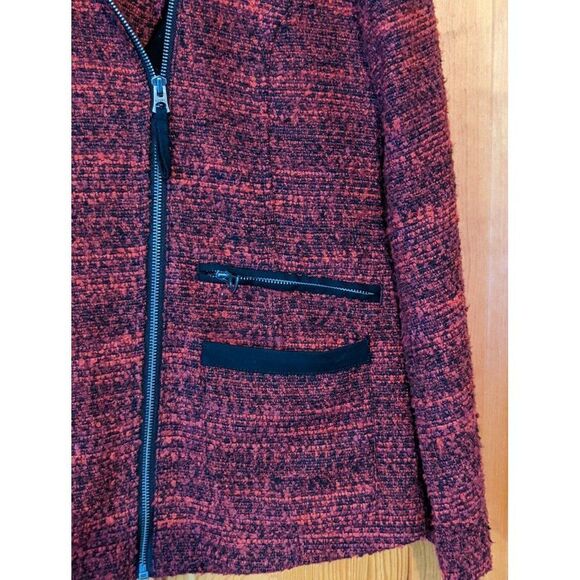 LUCKY BRAND Women's Red Tweed Coat Sz Small - Picture 5 of 11